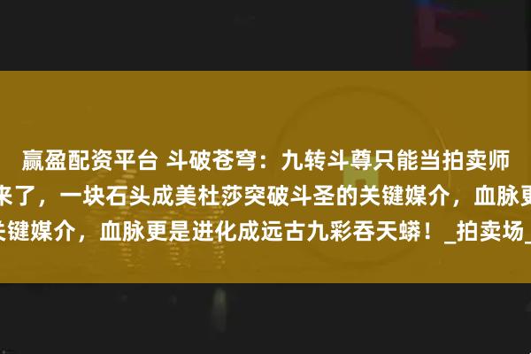 赢盈配资平台 斗破苍穹：九转斗尊只能当拍卖师？大陆最高规格拍卖会来了，一块石头成美杜莎突破斗圣的关键媒介，血脉更是进化成远古九彩吞天蟒！_拍卖场_星斗_巅峰